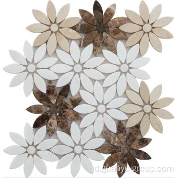 Desain mosaik bunga marmer yang fantastis